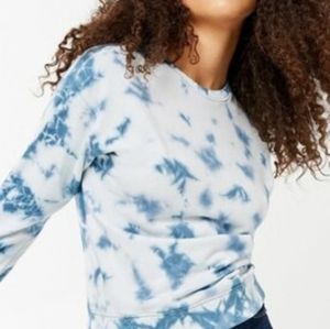 💙 Blue & white tie dye long sleeve oversized tee